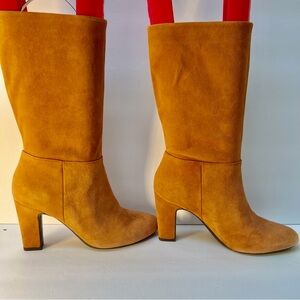 AEROSOLES Tan Swede Heeled Boots